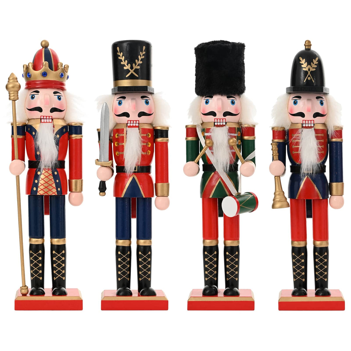 Christmas Nutcracker TURKU 4 pcs Red and Black 30 cm