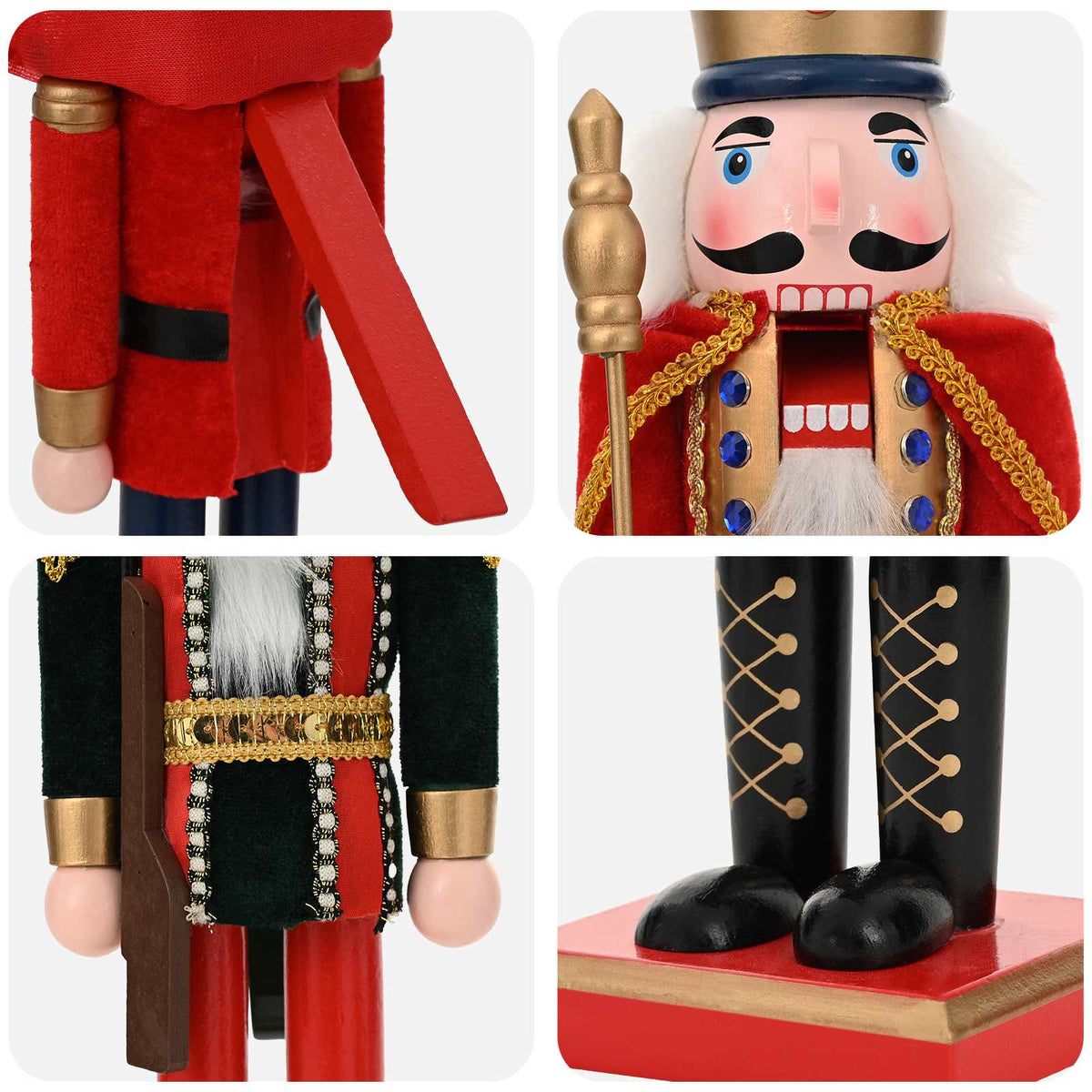 Christmas Nutcracker TURKU 2 pcs Red and Black 38 cm