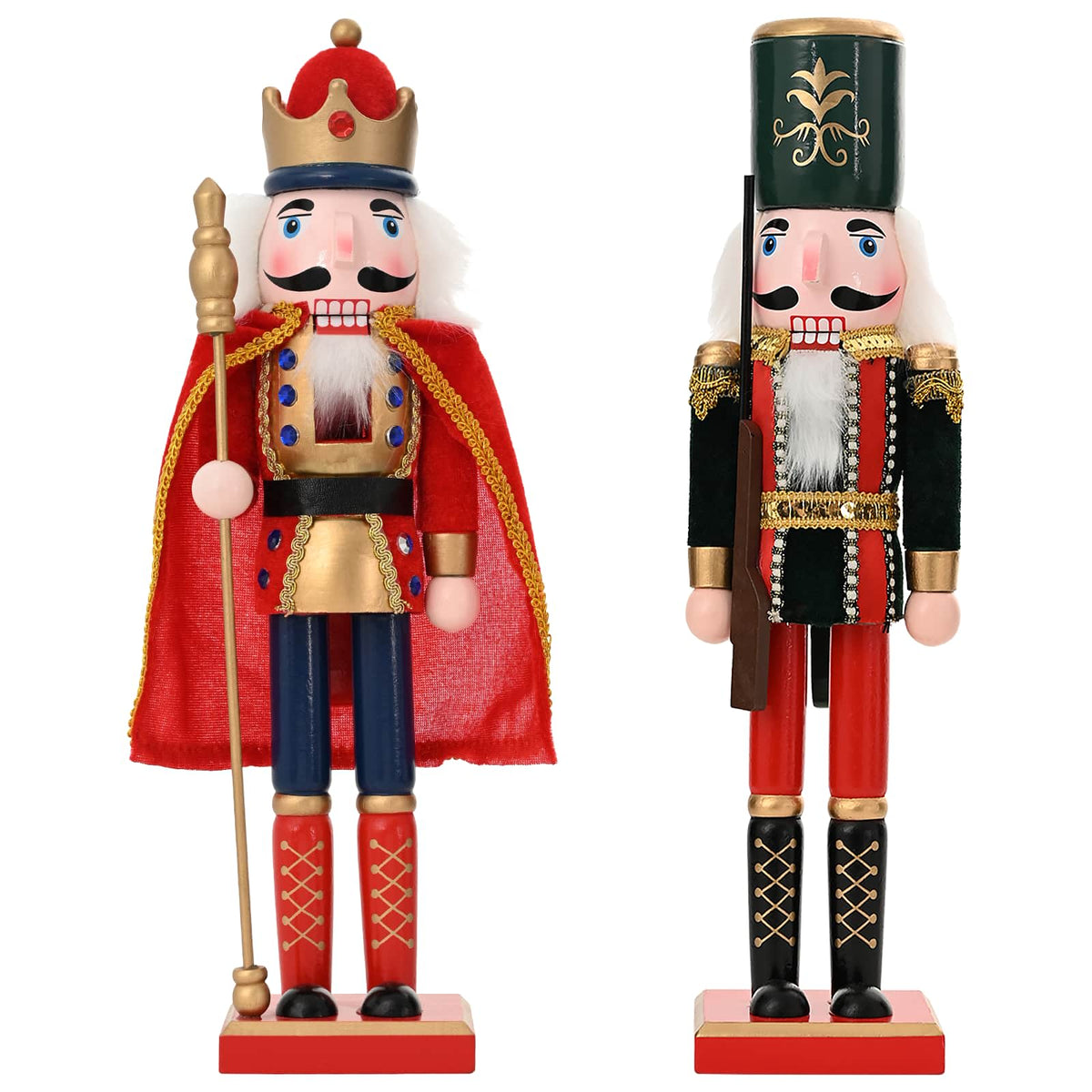 Christmas Nutcracker TURKU 2 pcs Red and Black 38 cm