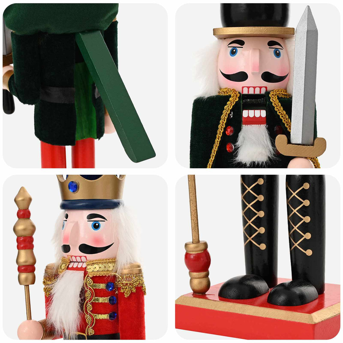 Christmas Nutcracker TURKU 2 pcs Red and Black 38 cm