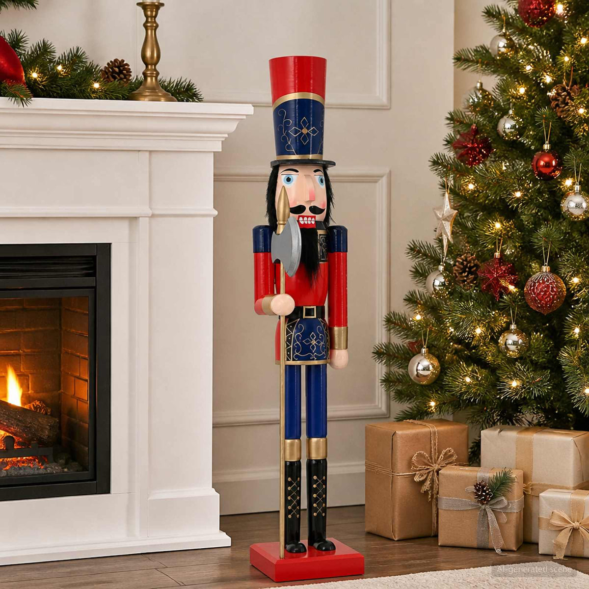 Christmas Nutcracker TURKU Red and Black 91 cm