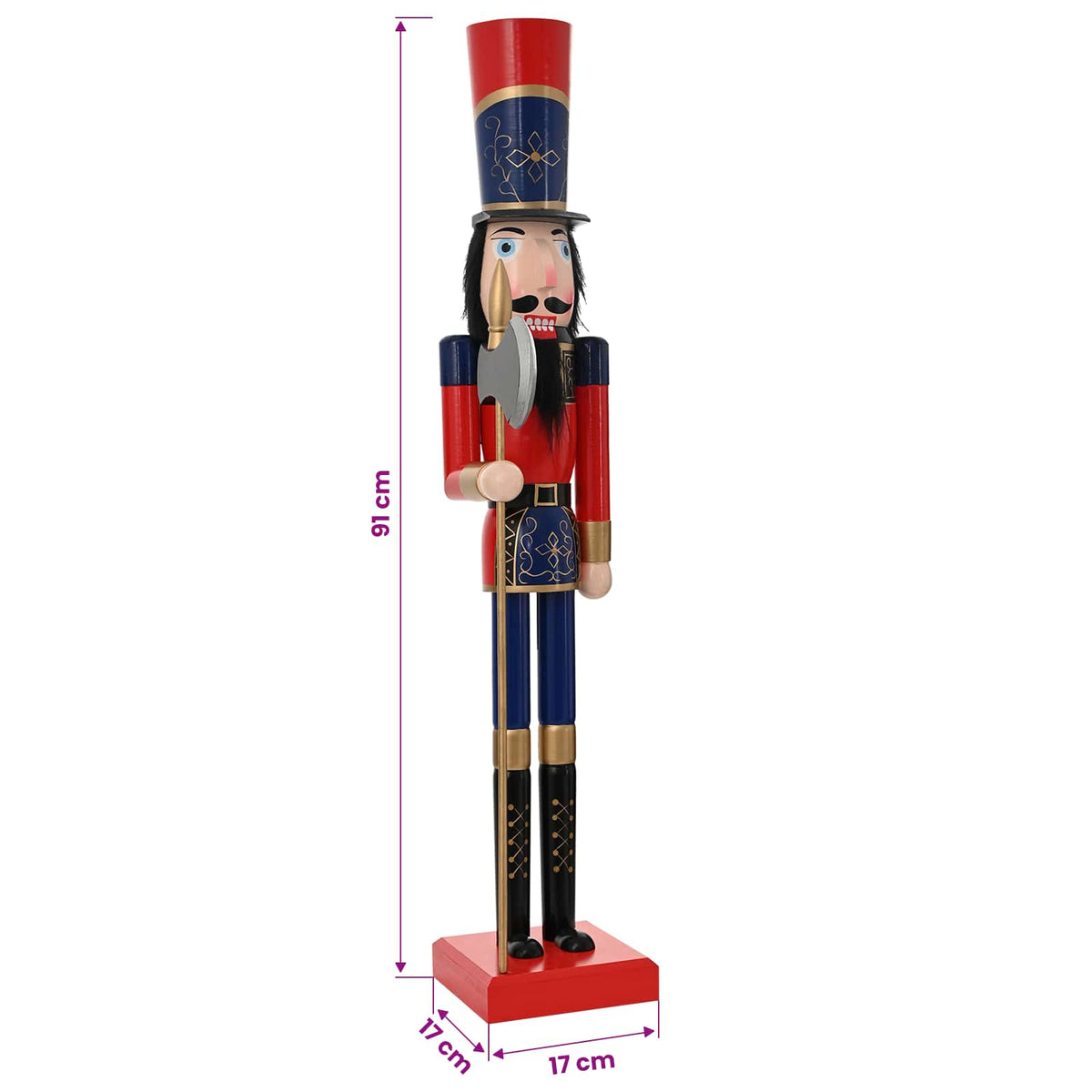 Christmas Nutcracker TURKU Red and Black 91 cm