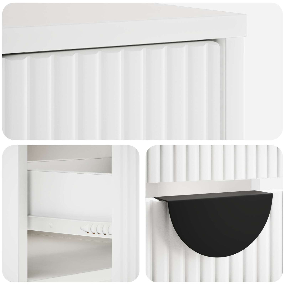 TV Cabinet VENRAY 101 x 36.5 x 40 cm High Gloss White