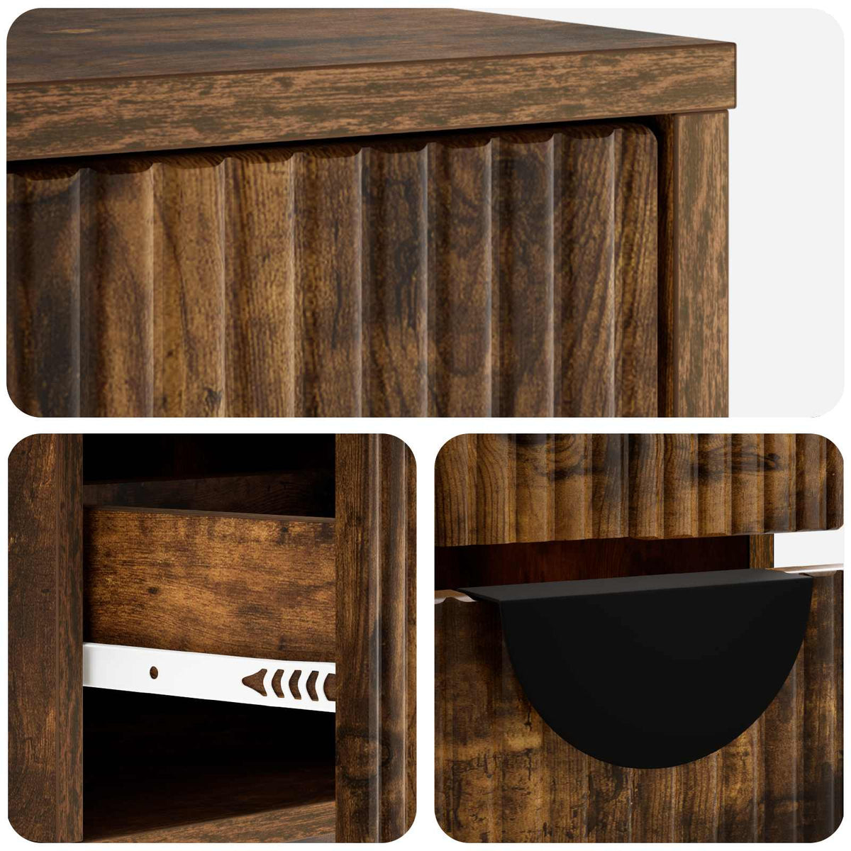 TV Cabinet VENRAY 101 x 36.5 x 40 cm Smoked Oak