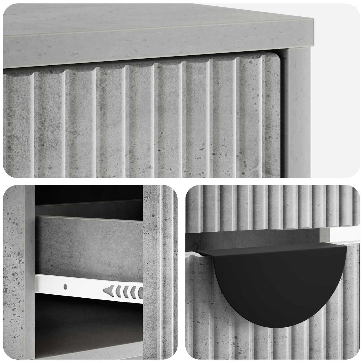 TV Cabinet VENRAY 137.5 x 33 x 40 cm Concrete Grey