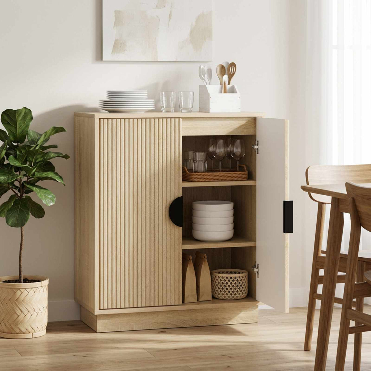 Sideboard VENRAY Sonoma Oak 66 x 33 x 77.5 cm Engineered Wood