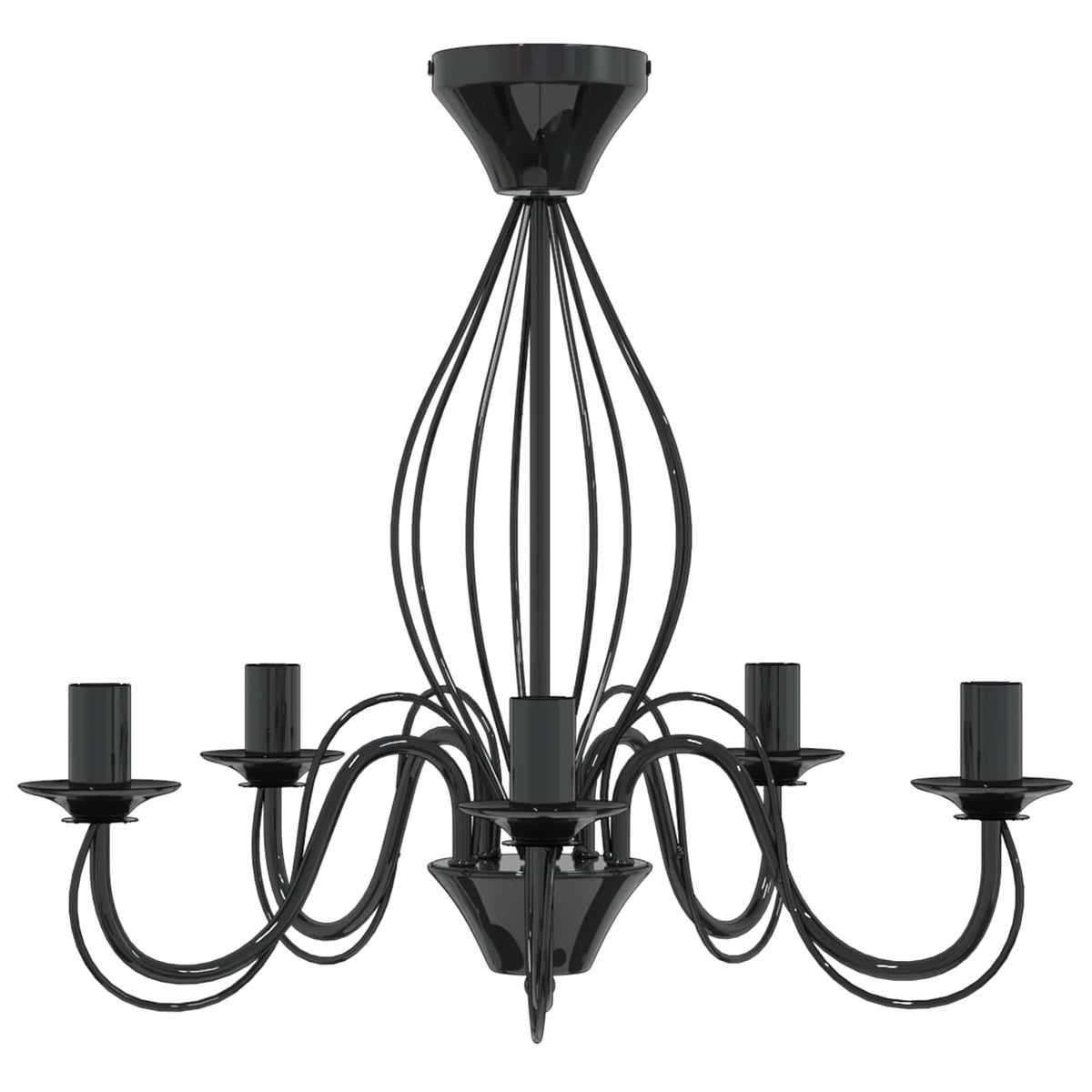Chandelier E14 Metal Black Ø 52 x 47 cm