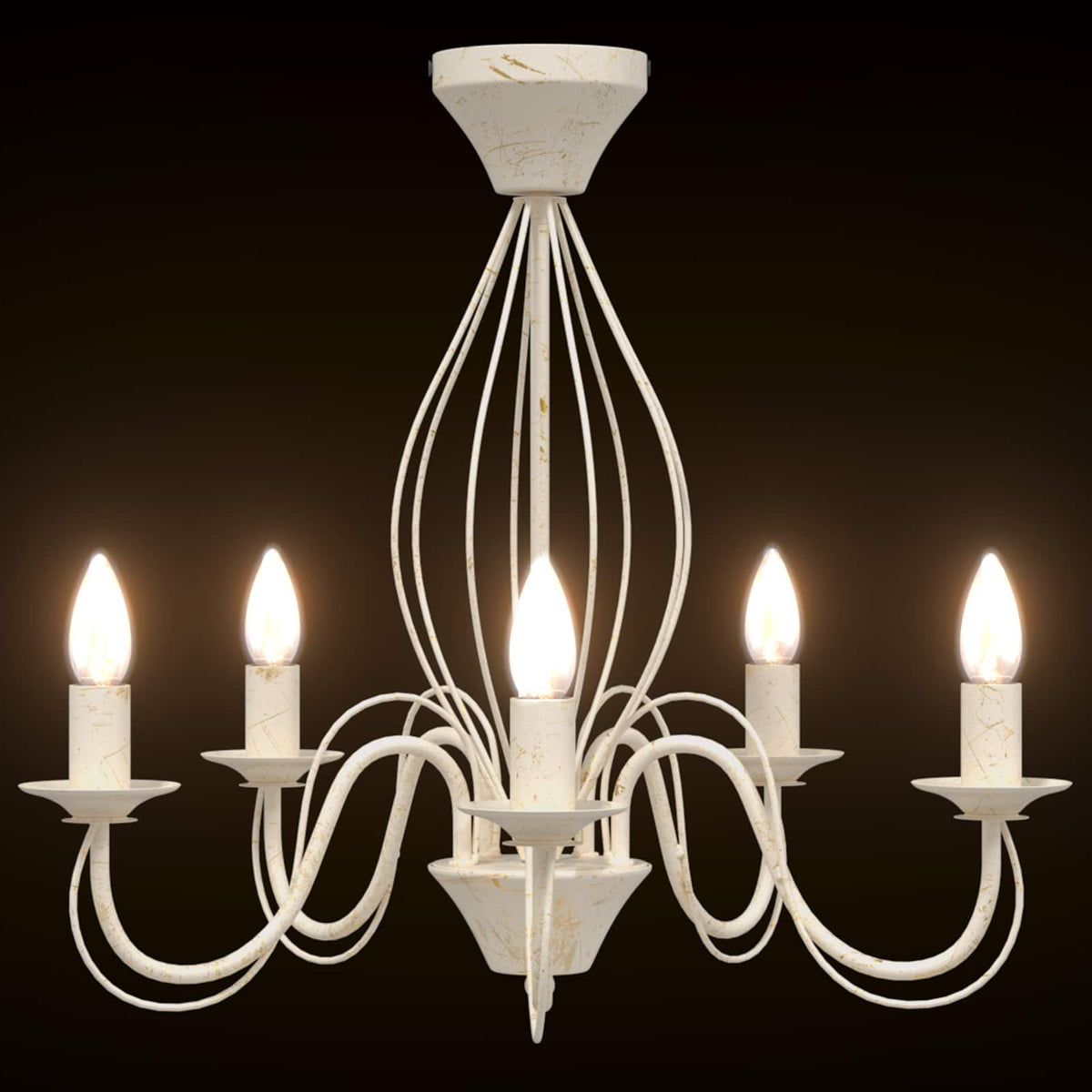 Chandelier E14 Metal Antique White Ø 52 x 47 cm