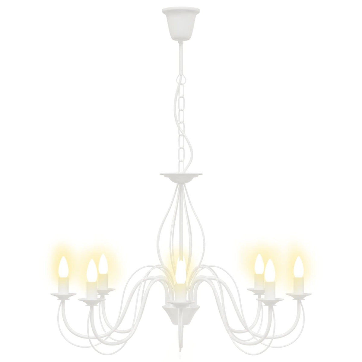 Adjustable Chandelier E14 Metal White Ø 78 x 101 cm