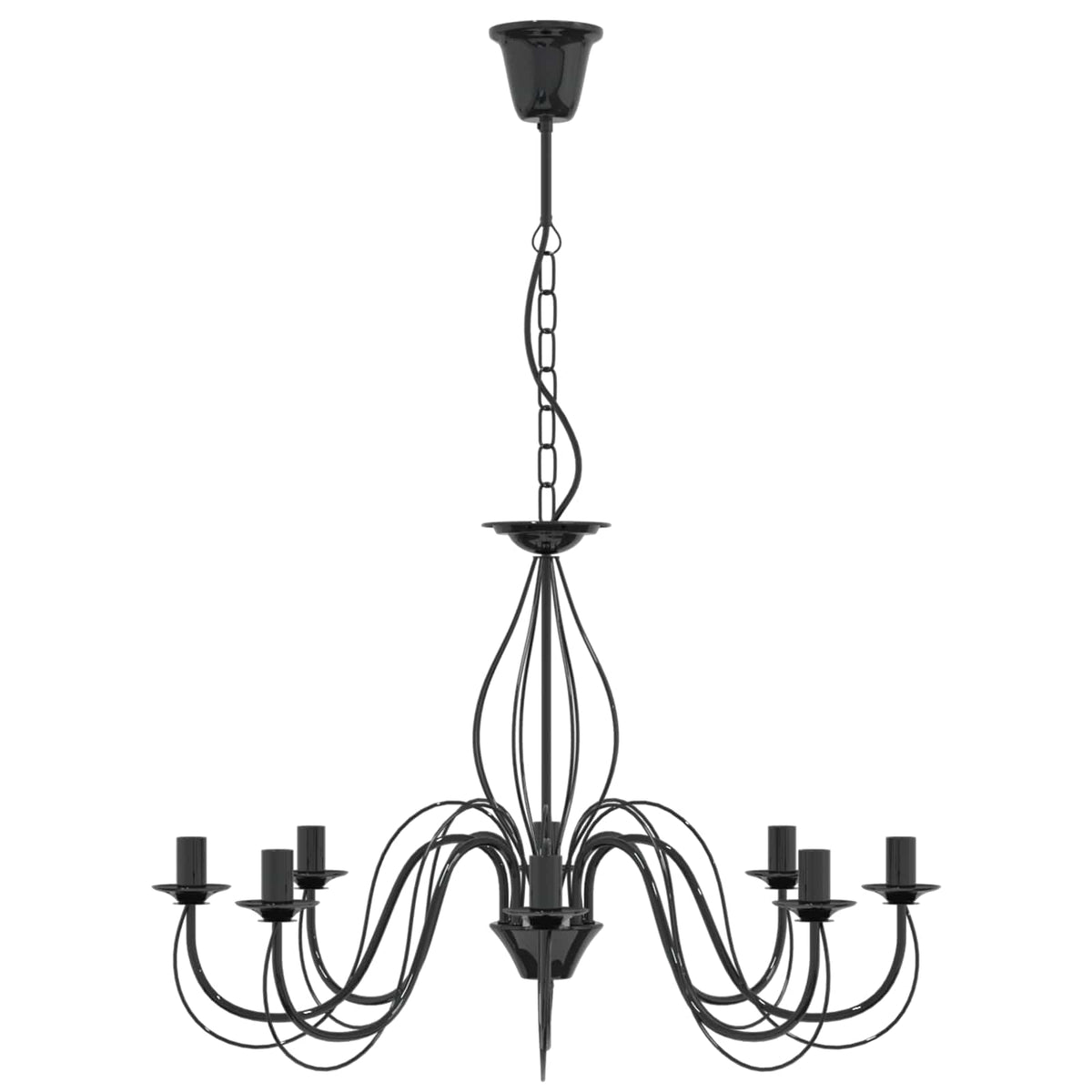 Adjustable Chandelier E14 Metal Black Ø 78 x 101 cm