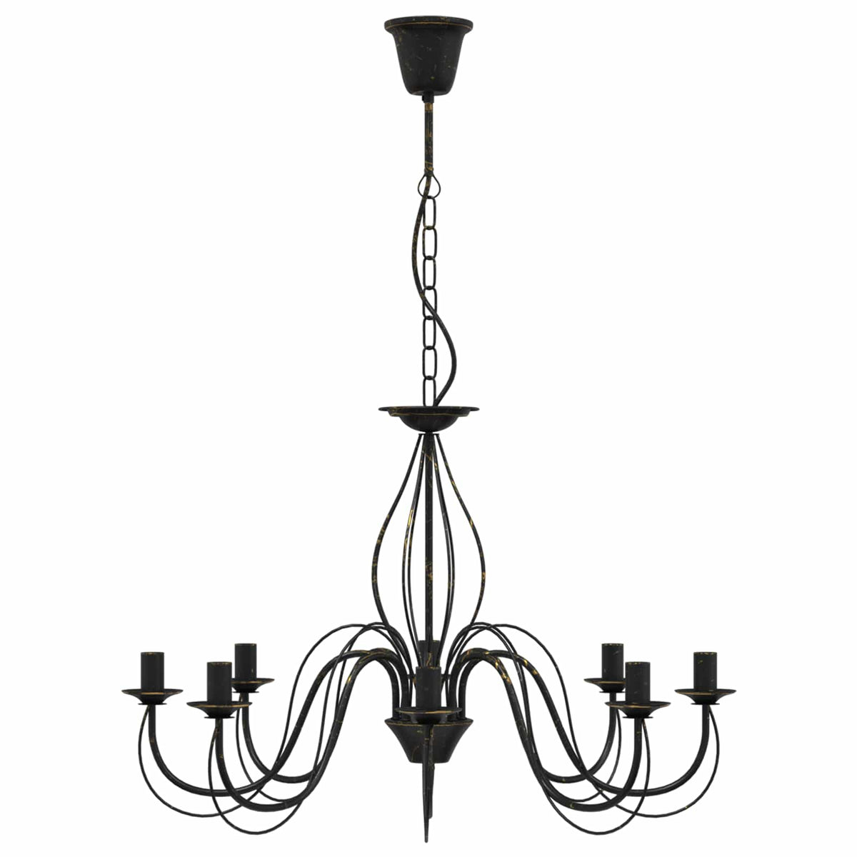 Adjustable Chandelier E14 Metal Antique Black Ø 78 x 101 cm