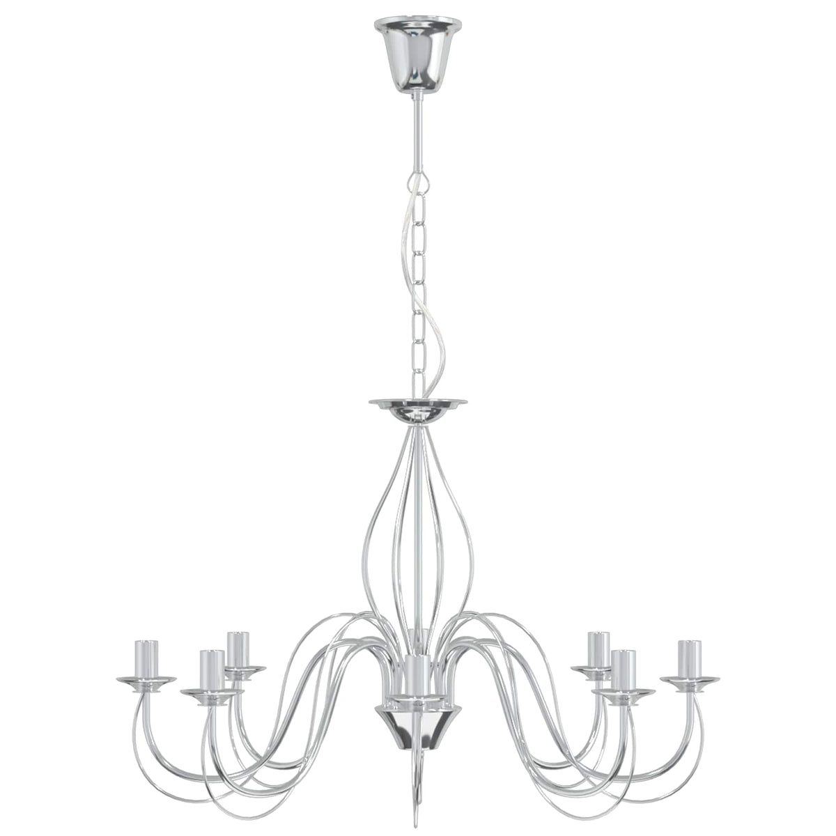 Adjustable Chandelier E14 Metal Chrome Ø 78 x 101 cm