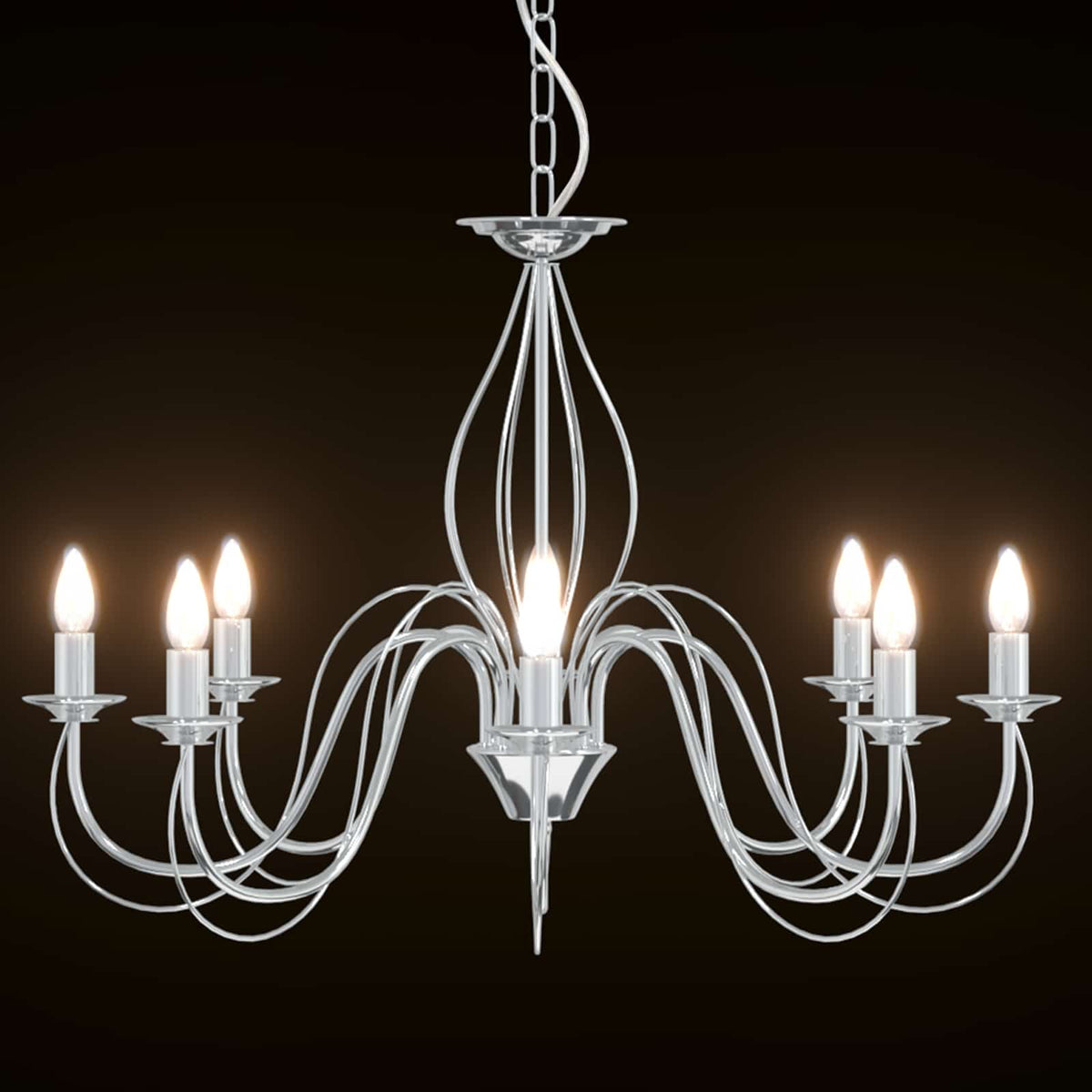 Adjustable Chandelier E14 Metal Chrome Ø 78 x 101 cm