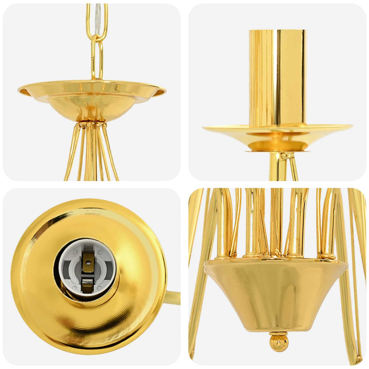 Adjustable Chandelier E14 Metal Gold Ø 78 x 101 cm