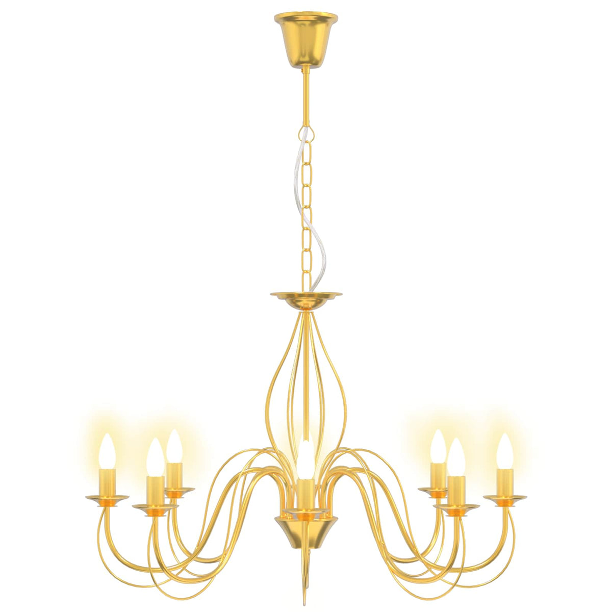 Adjustable Chandelier E14 Metal Gold Ø 78 x 101 cm