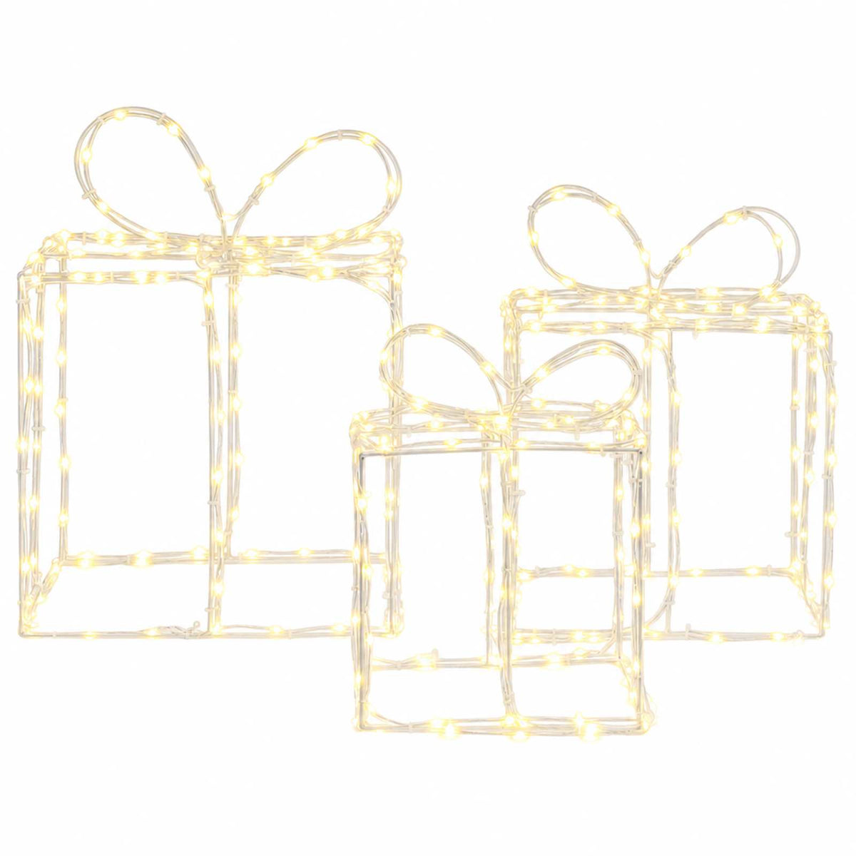 Christmas Lighted Gift Boxes LOVIISA 3 pcs 360 LEDs Warm White