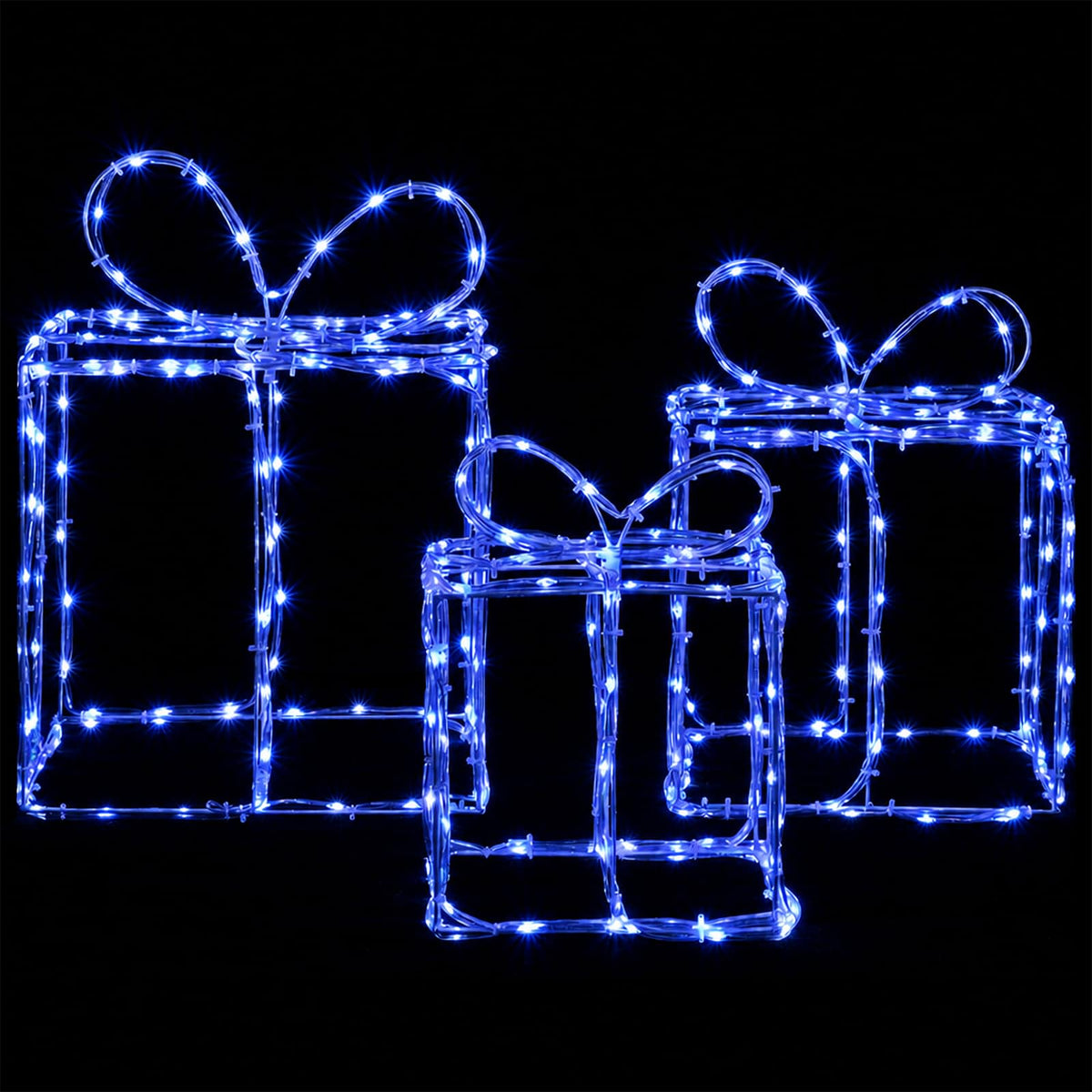 Christmas Lighted Gift Boxes LOVIISA 3 pcs 360 LEDs Blue