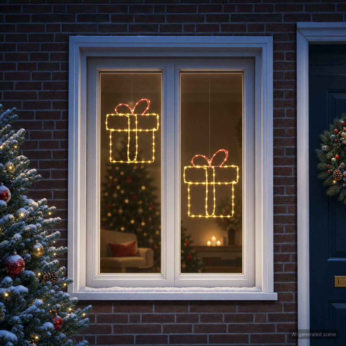Christmas Window Silhouette Lights LOVIISA 2 pcs 160 LEDs