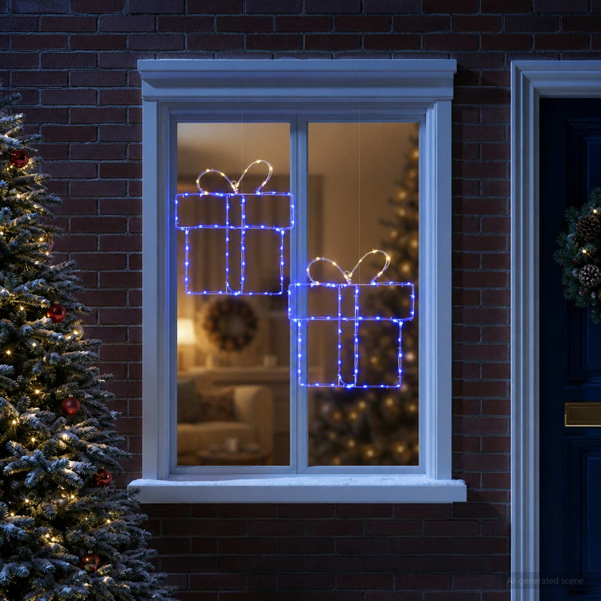Christmas Window Silhouette Lights LOVIISA 2 pcs 160 LEDs
