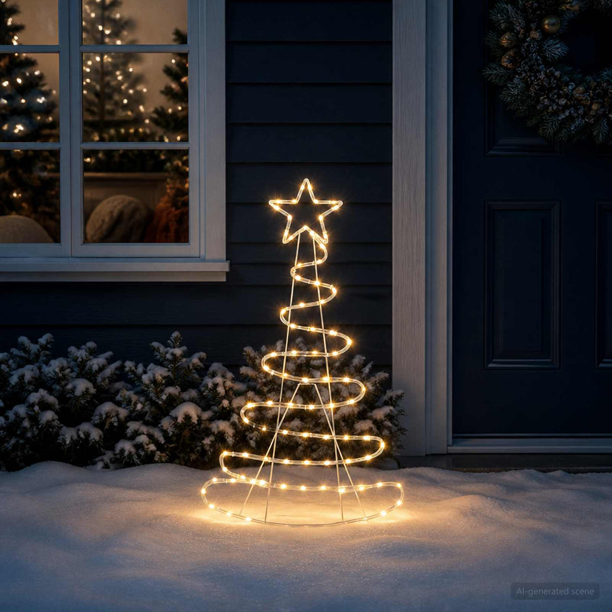 LED Sign Christmas Tree LOVIISA 100 LEDs Warm White 51 x 99 cm