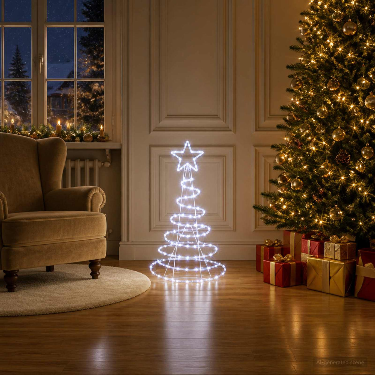 LED Sign Christmas Tree LOVIISA 100 LEDs Cold White 51 x 99 cm