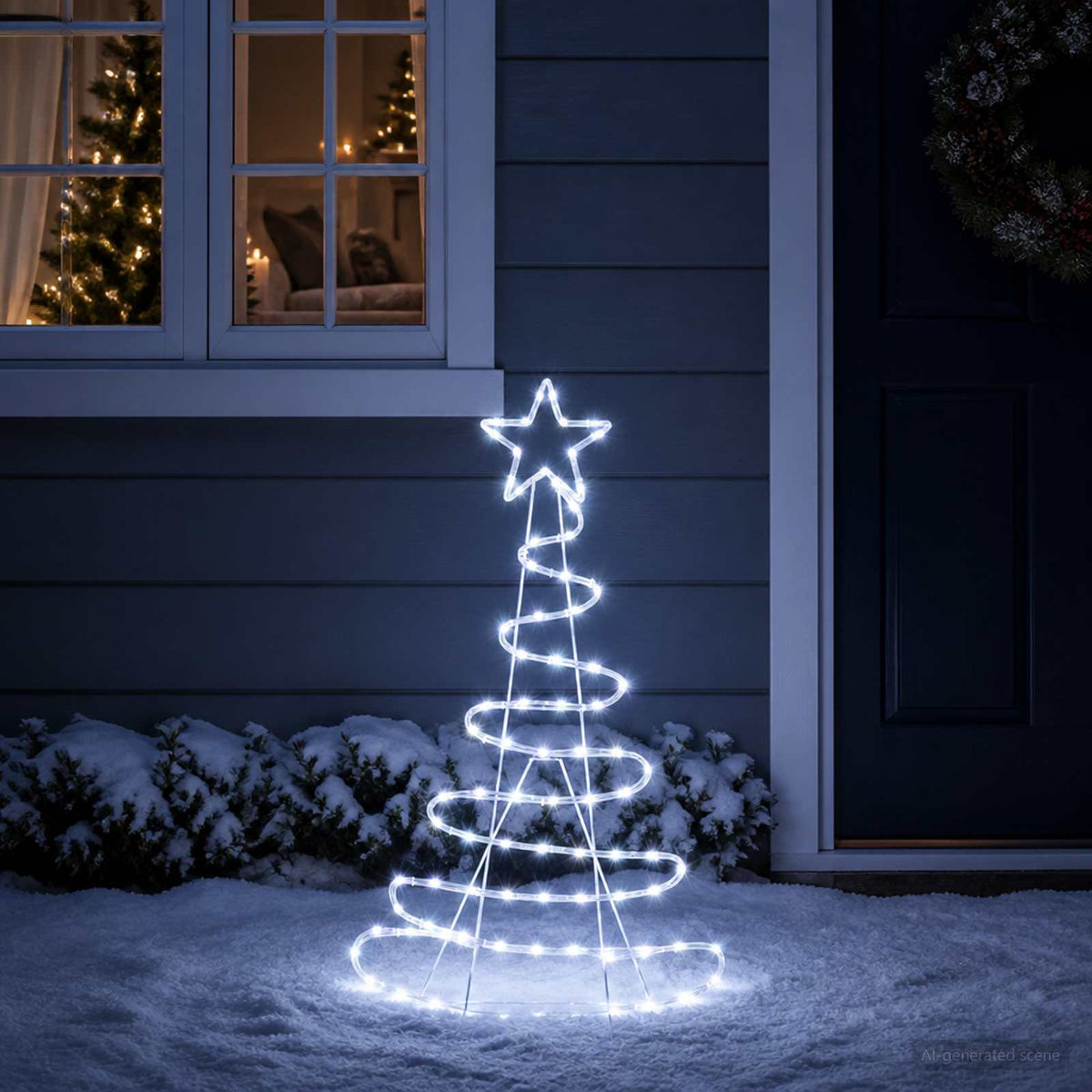 LED Sign Christmas Tree LOVIISA 100 LEDs Cold White 51 x 99 cm