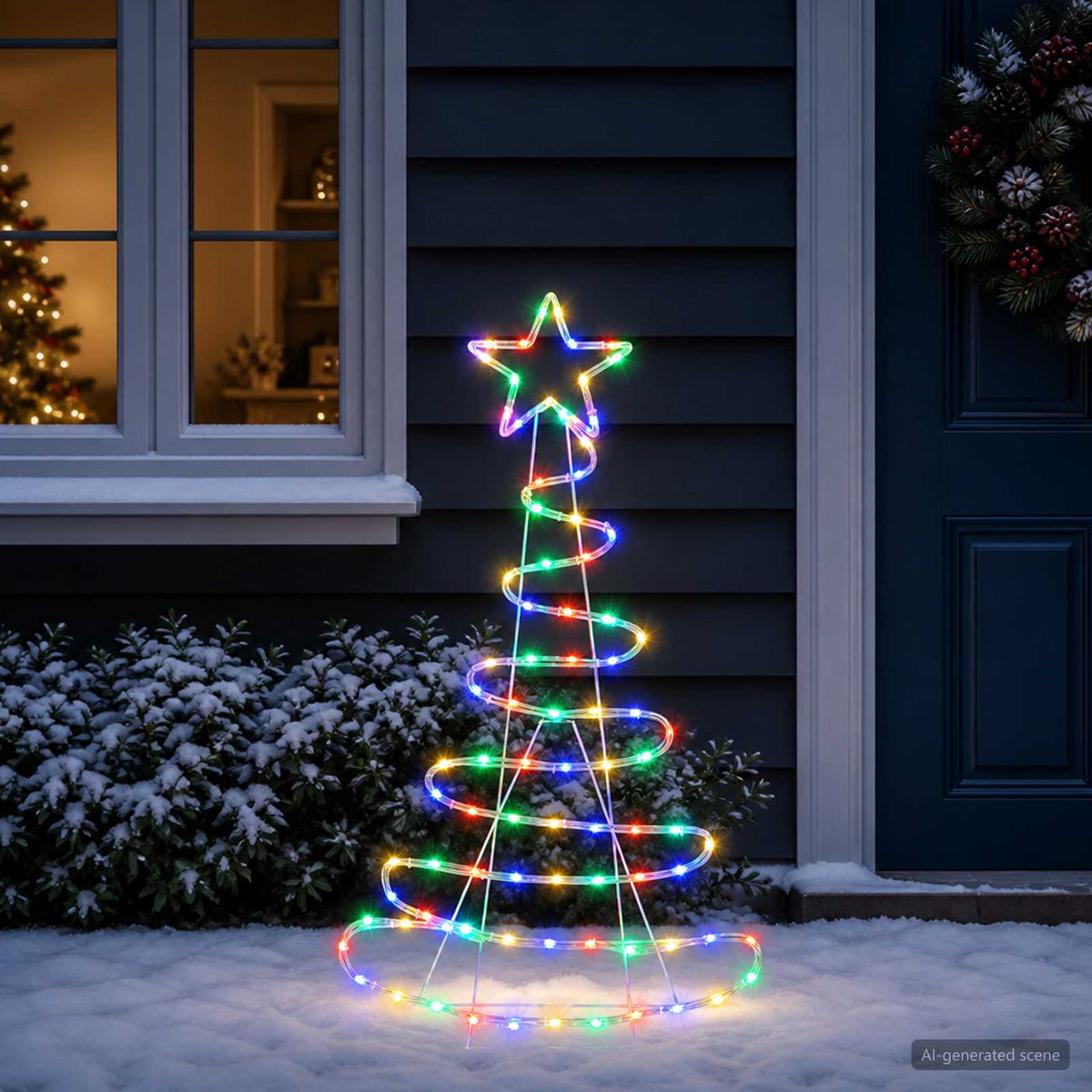 LED Sign Christmas Tree LOVIISA 100 LEDs Multicolour 51 x 99 cm