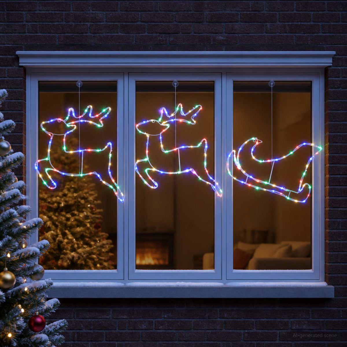 Reindeer and Sleigh Christmas Decoration LOVIISA 180 LEDs