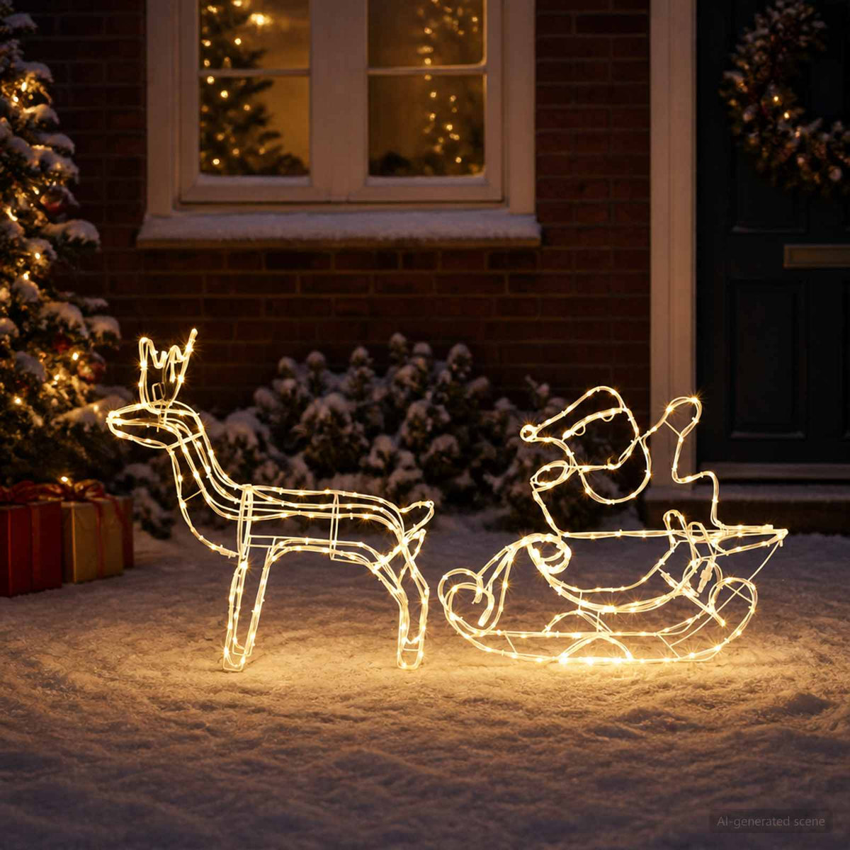 Reindeer and Sleigh Christmas Decoration LOVIISA 320 LEDs