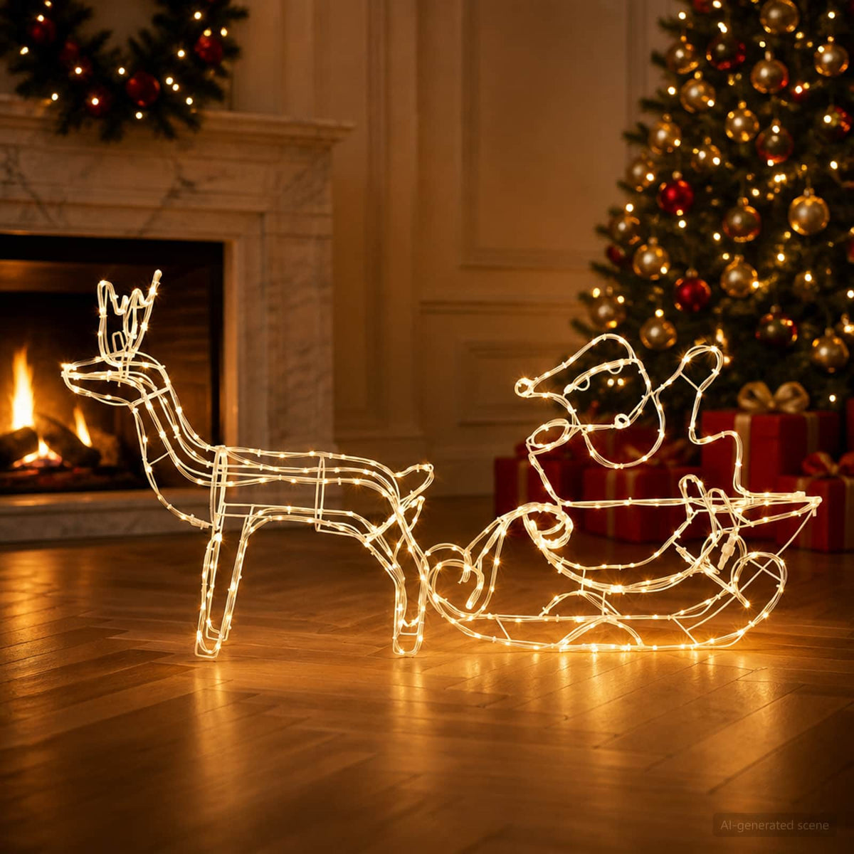Reindeer and Sleigh Christmas Decoration LOVIISA 320 LEDs