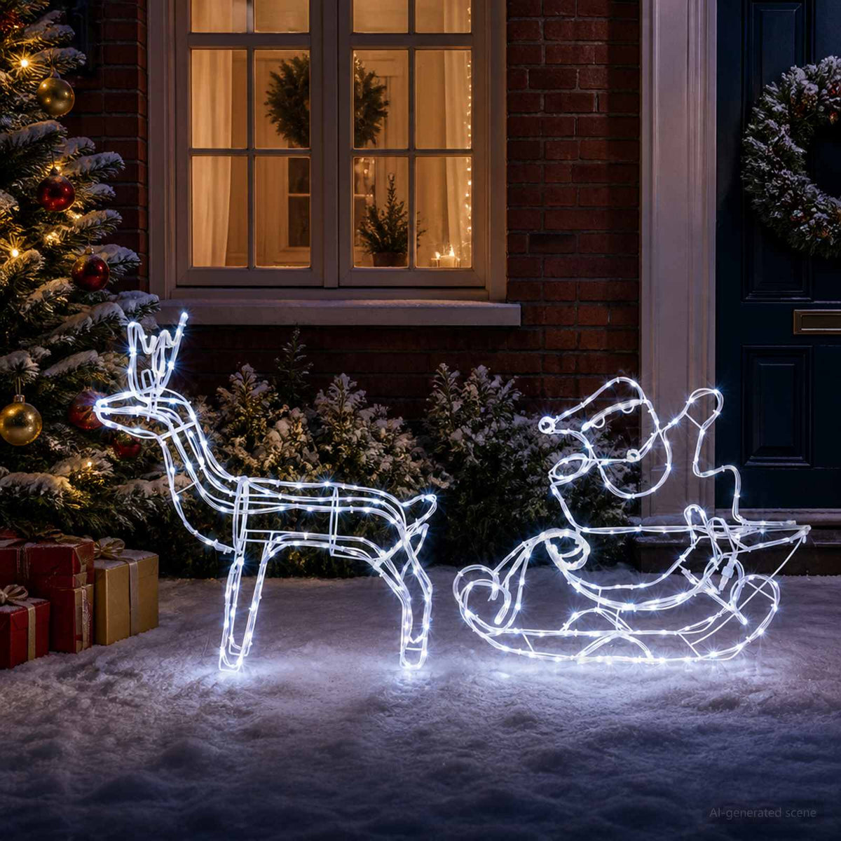 Reindeer and Sleigh Christmas Decoration LOVIISA 320 LEDs