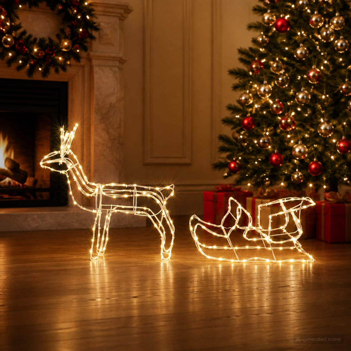 Reindeer and Sleigh Christmas Decoration LOVIISA 240 LEDs