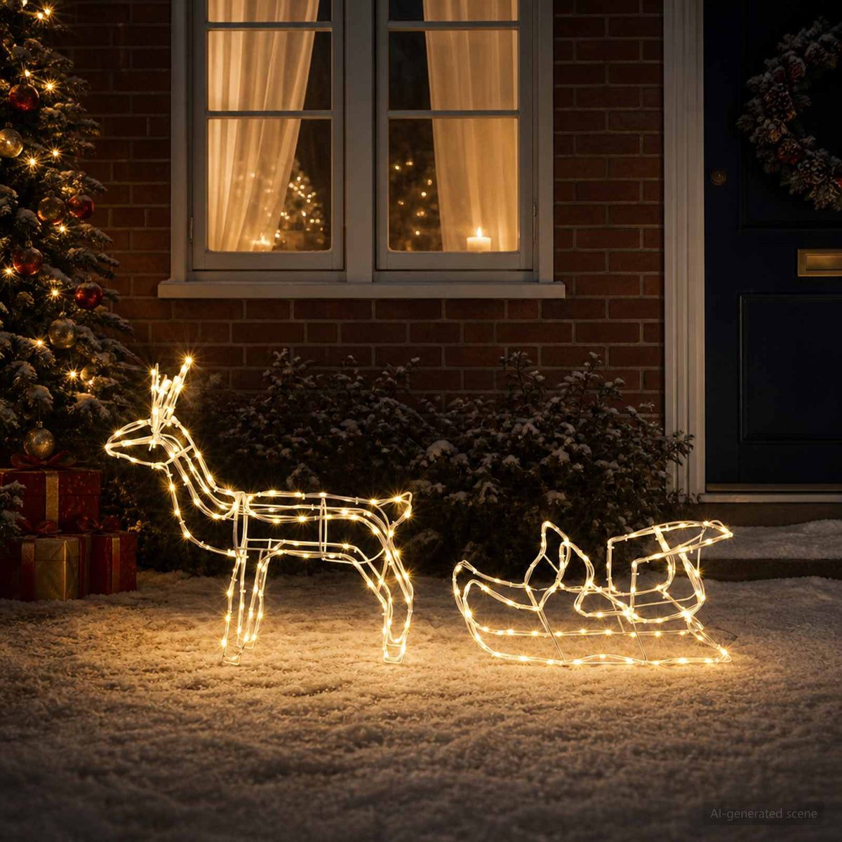 Reindeer and Sleigh Christmas Decoration LOVIISA 240 LEDs