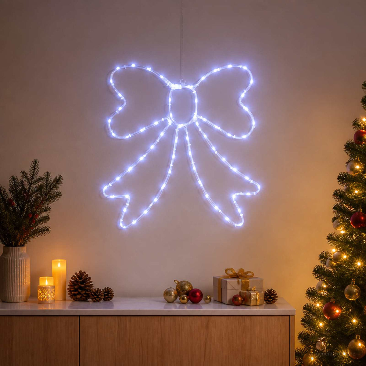 LED Rope Light Bow LOVIISA 70 LEDs Blue 50 x 51 cm