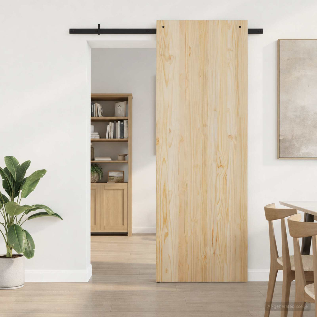 Sliding Door Hardware Kit 152.4 cm Steel Black