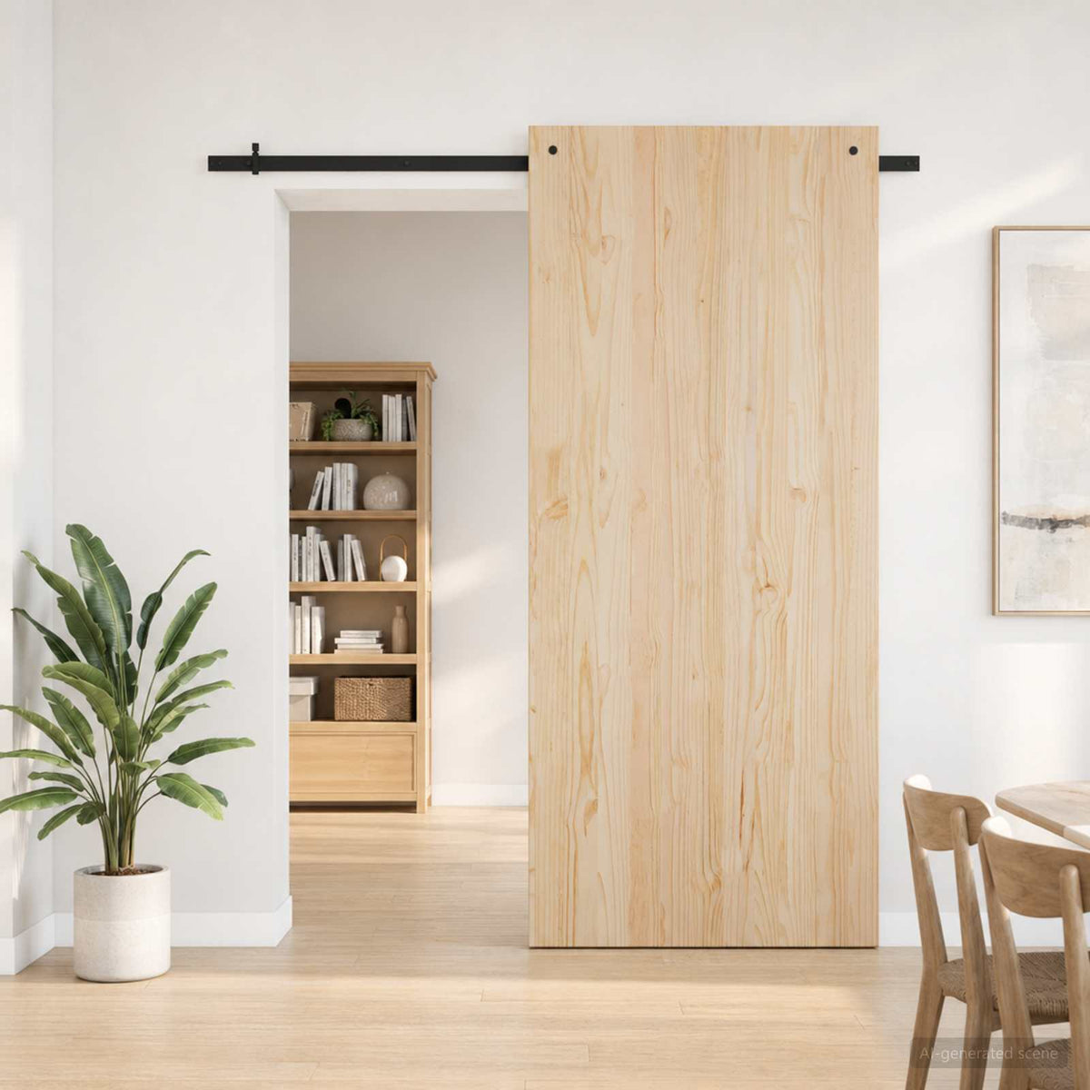 Sliding Door Hardware Kit 183 cm Steel Black