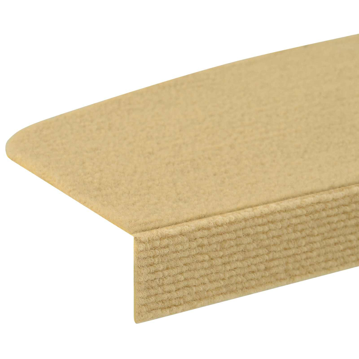 Stair Mats 15 pcs 56 x 17 x 3 cm Beige Polyester Half-round