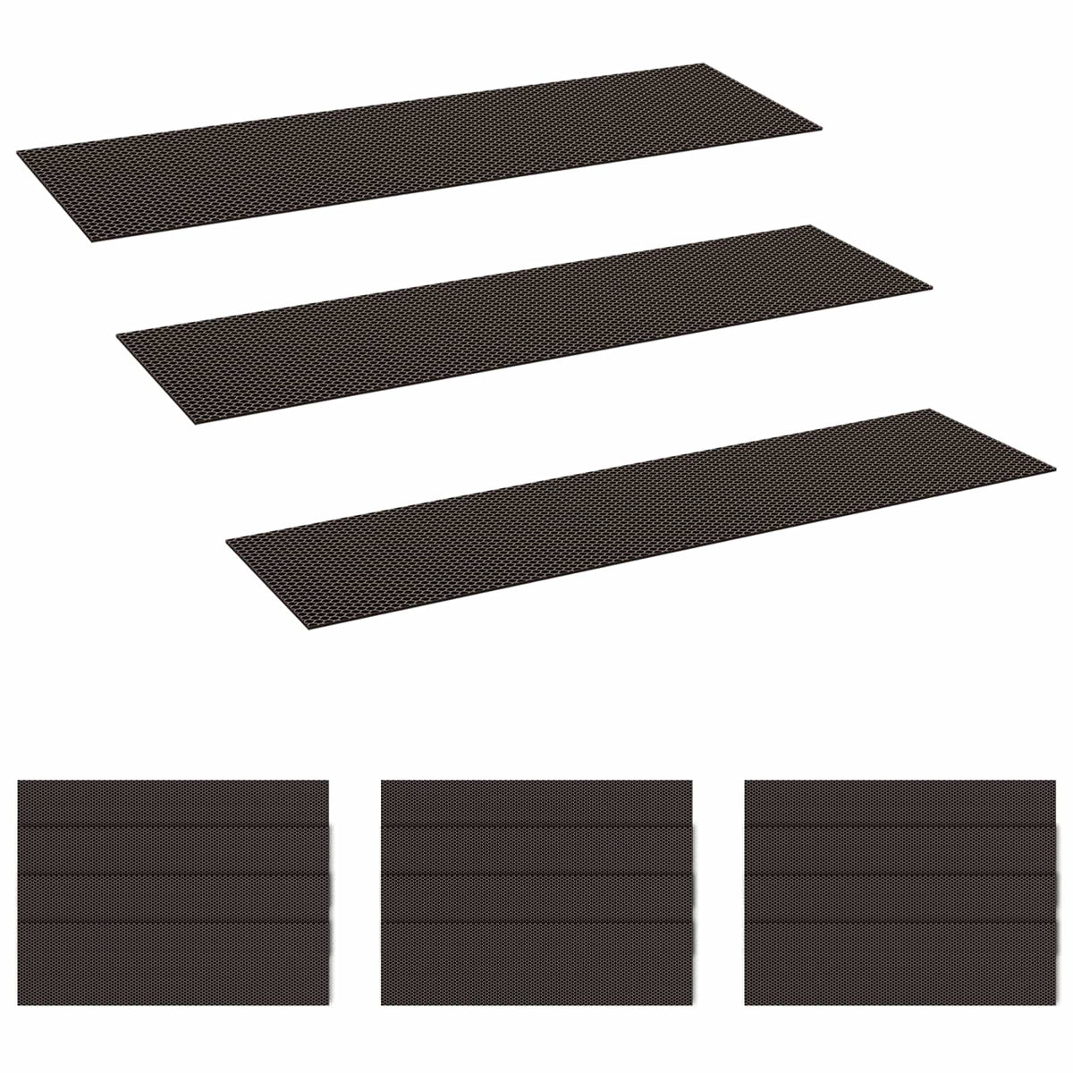 Stair Mats 15 pcs 76 x 20 cm Black Mesh Pattern Polyester
