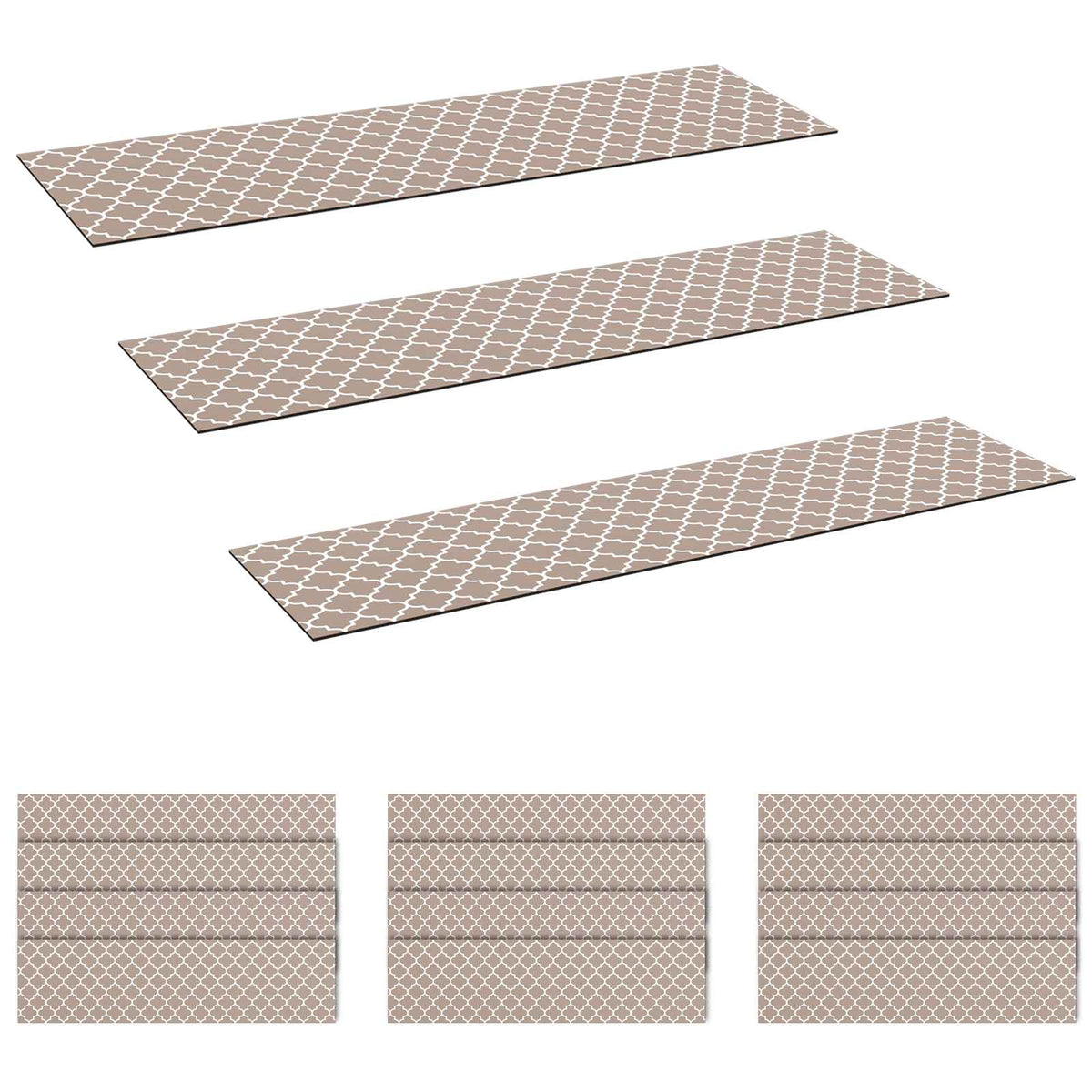 Stair Mats 15 pcs 76 x 20 cm Grey and White Polyester