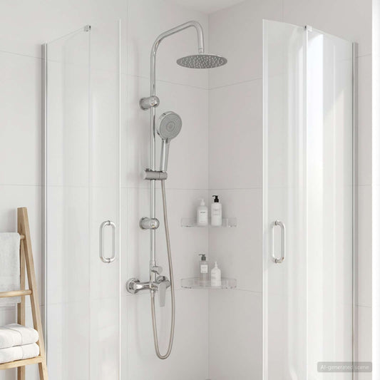 Shower System Chrome Stainless Steel 21 x 48 x 112 cm