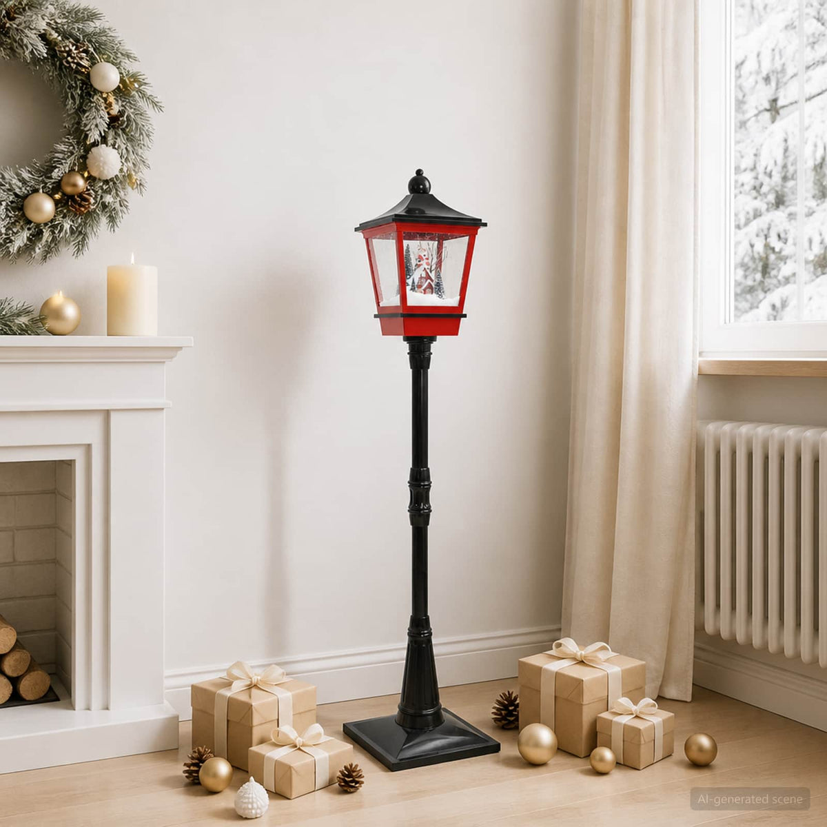 Christmas Lantern ESPOO Cool White 37.5 x 37.5 x 184 cm