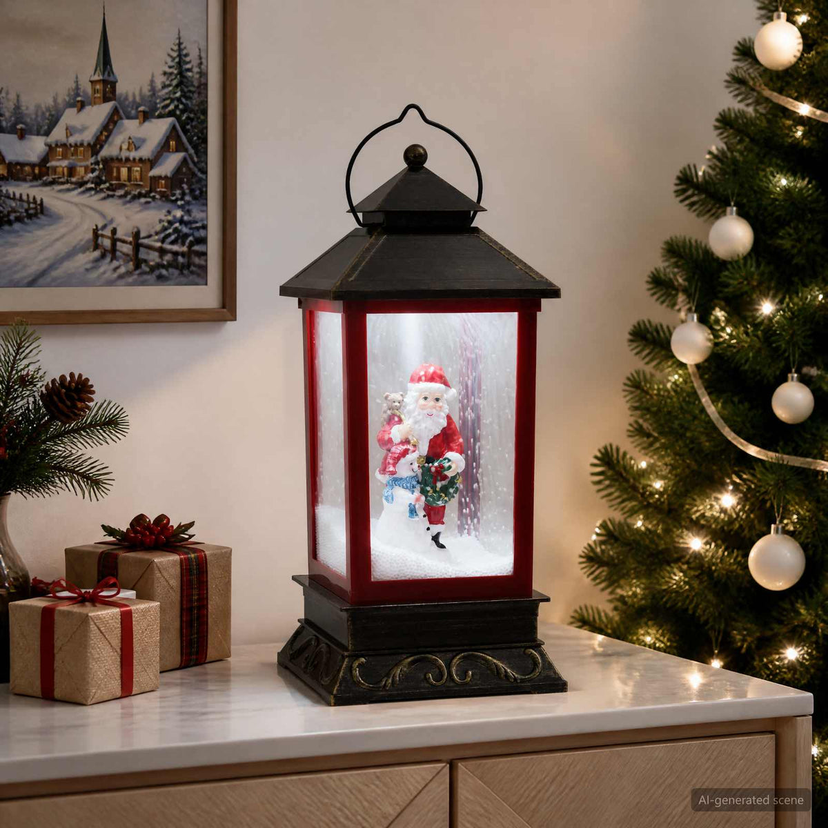 Christmas Lantern ESPOO Cold White 17.5 x 17.5 x 41 cm