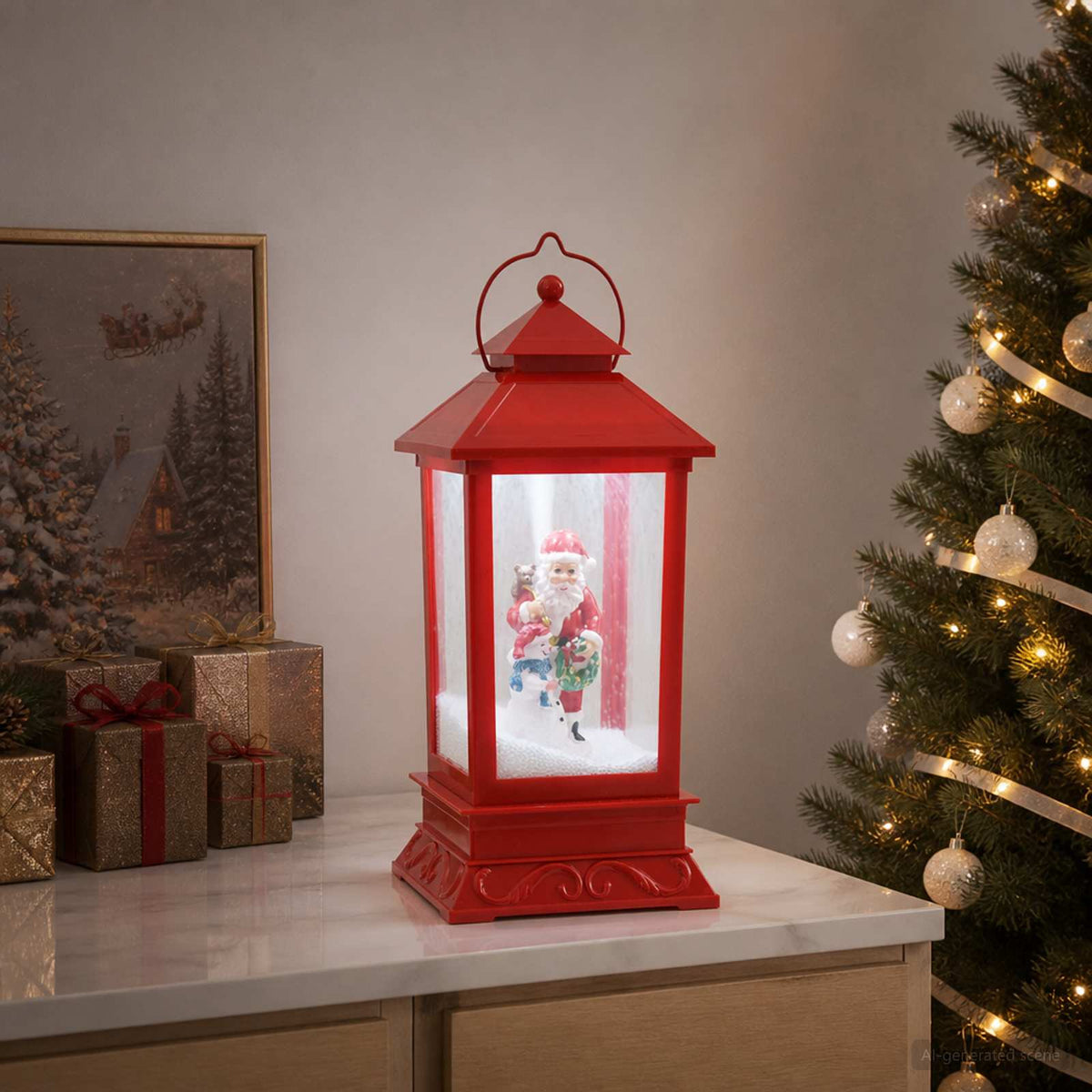 Christmas Lantern ESPOO Cold White 17.5 x 17.5 x 41 cm