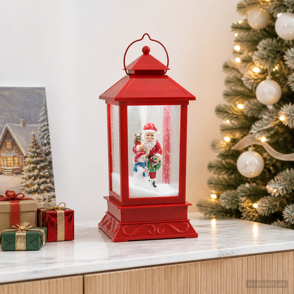Christmas Lantern ESPOO Cold White 17.5 x 17.5 x 41 cm