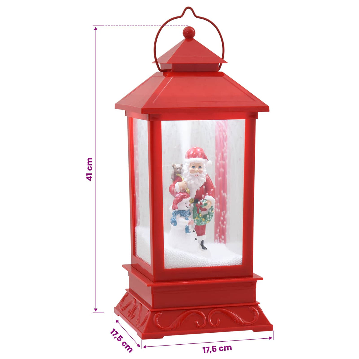 Christmas Lantern ESPOO Cold White 17.5 x 17.5 x 41 cm
