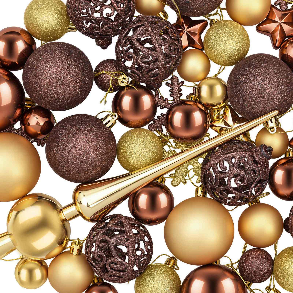Christmas Ball Set 111 pcs Brown and Gold 6 cm Polystyrene