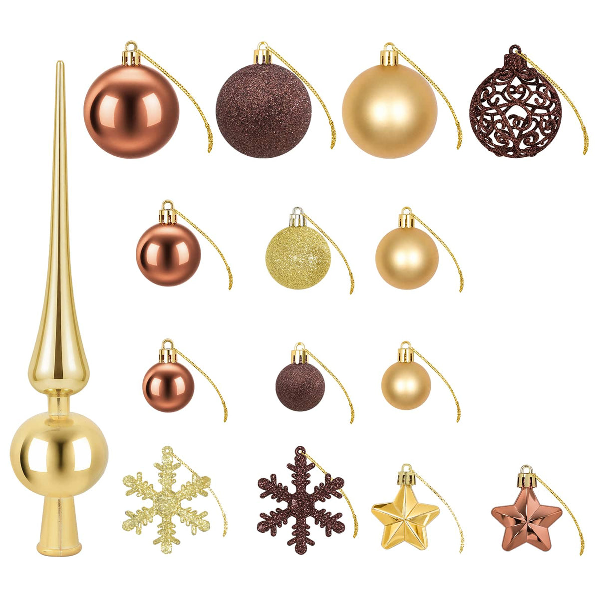 Christmas Ball Set 111 pcs Brown and Gold 6 cm Polystyrene