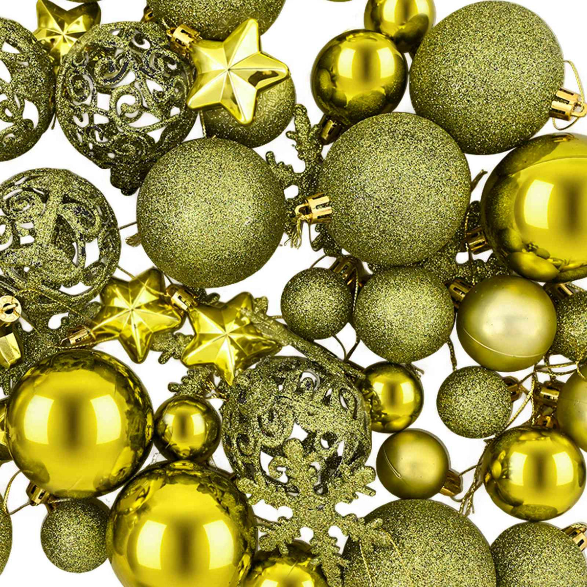 Christmas Ball Set 111 pcs Light Green 6 cm Polystyrene