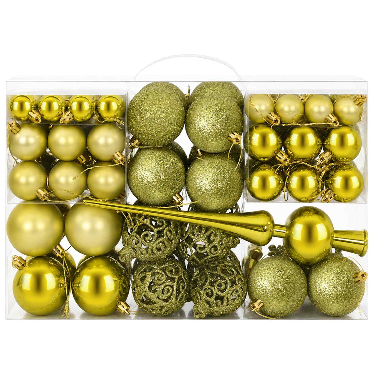 Christmas Ball Set 111 pcs Light Green 6 cm Polystyrene