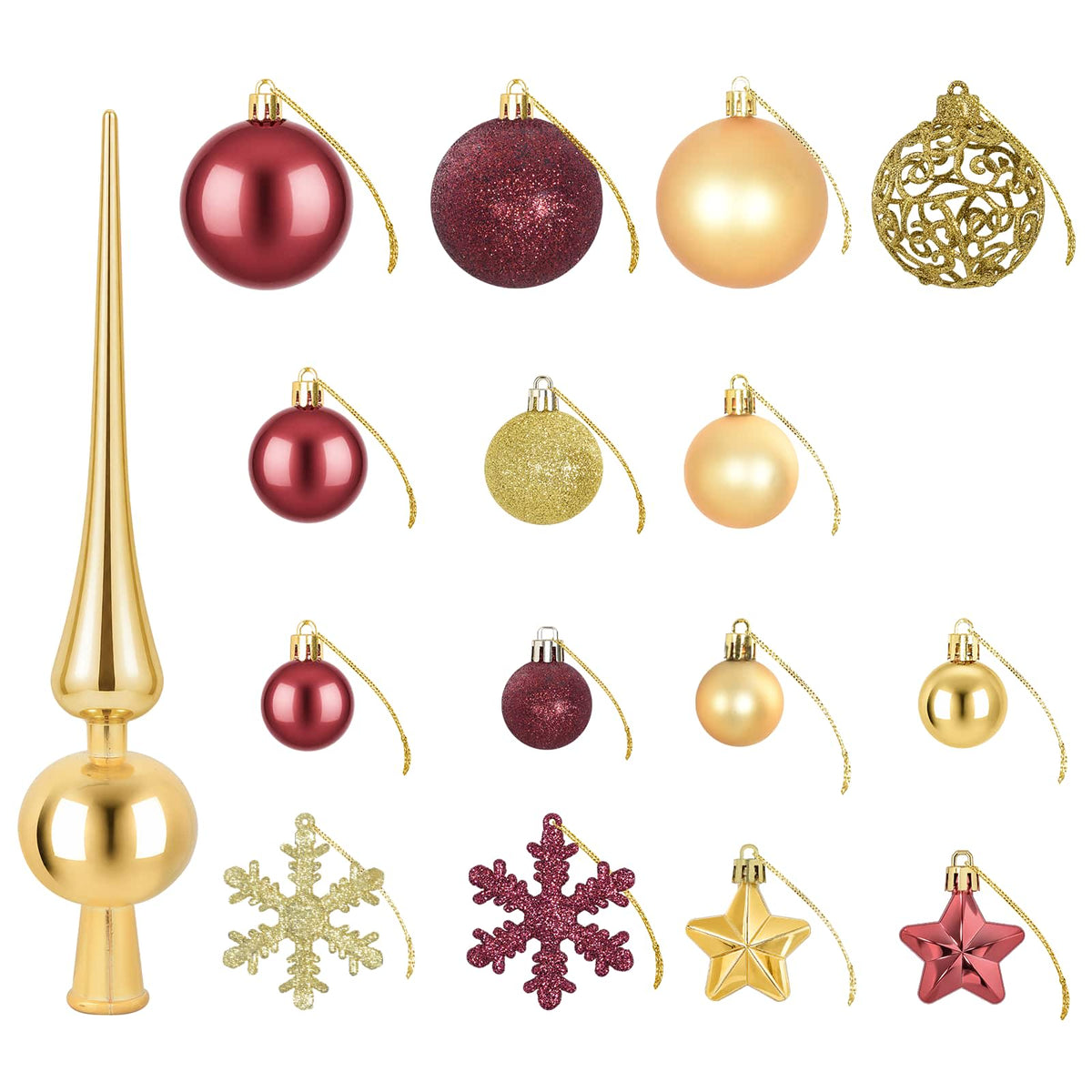 Christmas Ball Set 111 pcs Gold and Wine Red 6 cm Polystyrene